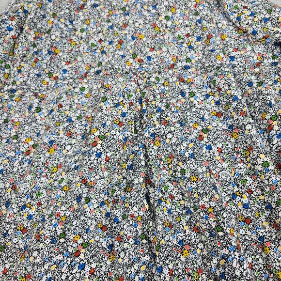 Jane and Delancey Wom Medium Multicolor Microfloral Roll Tab Long Sleeve Blouse - Picture 11 of 11